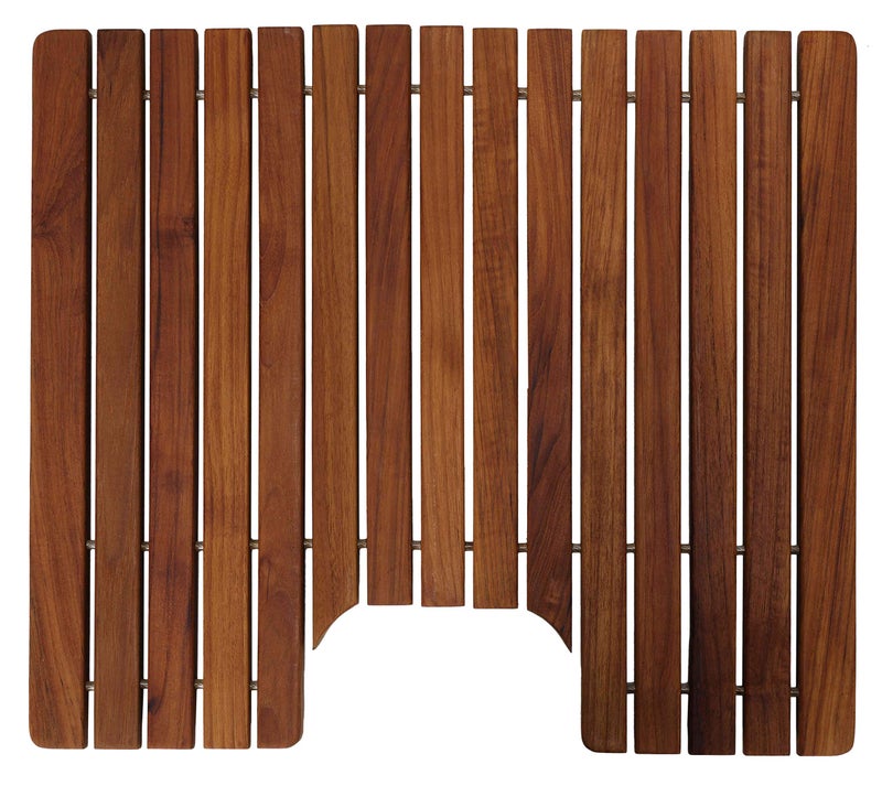 Bare Decor حصيرة مرحاض من خشب الساج الصلب الأصلي بيتر من بار ديكور، 20x20 - Image 1